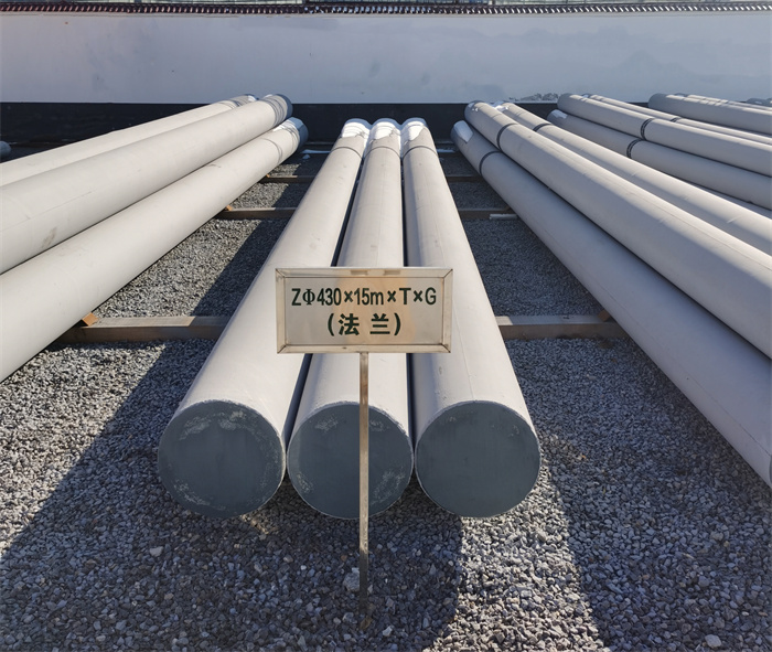银川430×15米×T×G法兰水泥杆